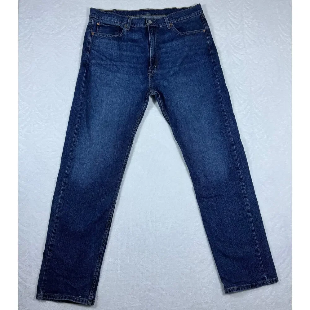 Levi's 505 Regular Fit Men's W40 L34 Denim Straight Leg Jeans Classic‎ Blue Wash